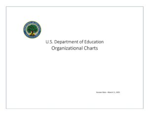 Front page of DoEd slideshow "US Dept of Ed Organizational Charts"