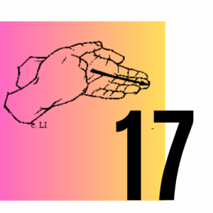 ASL for "week" with black text saying 17